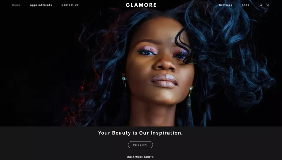 Glamore website template preview