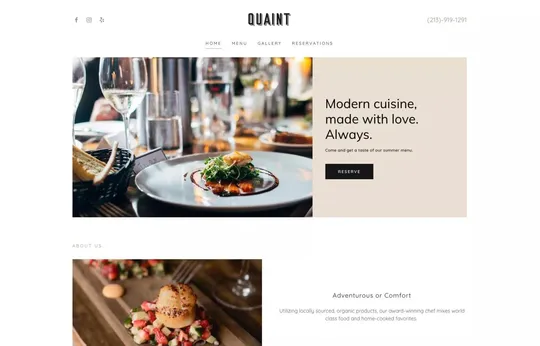 Quaint website template preview