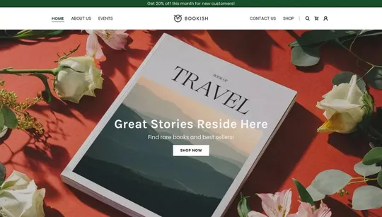 Bookish website template preview