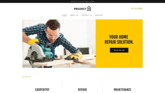 Project H website template preview