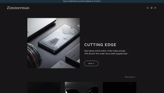 Simple Store (dark) website template preview