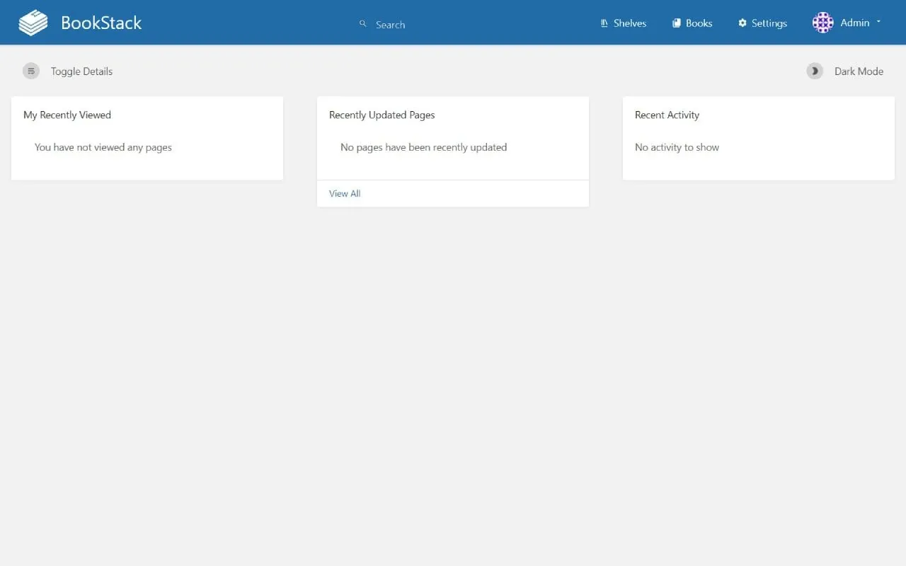 BookStack interface