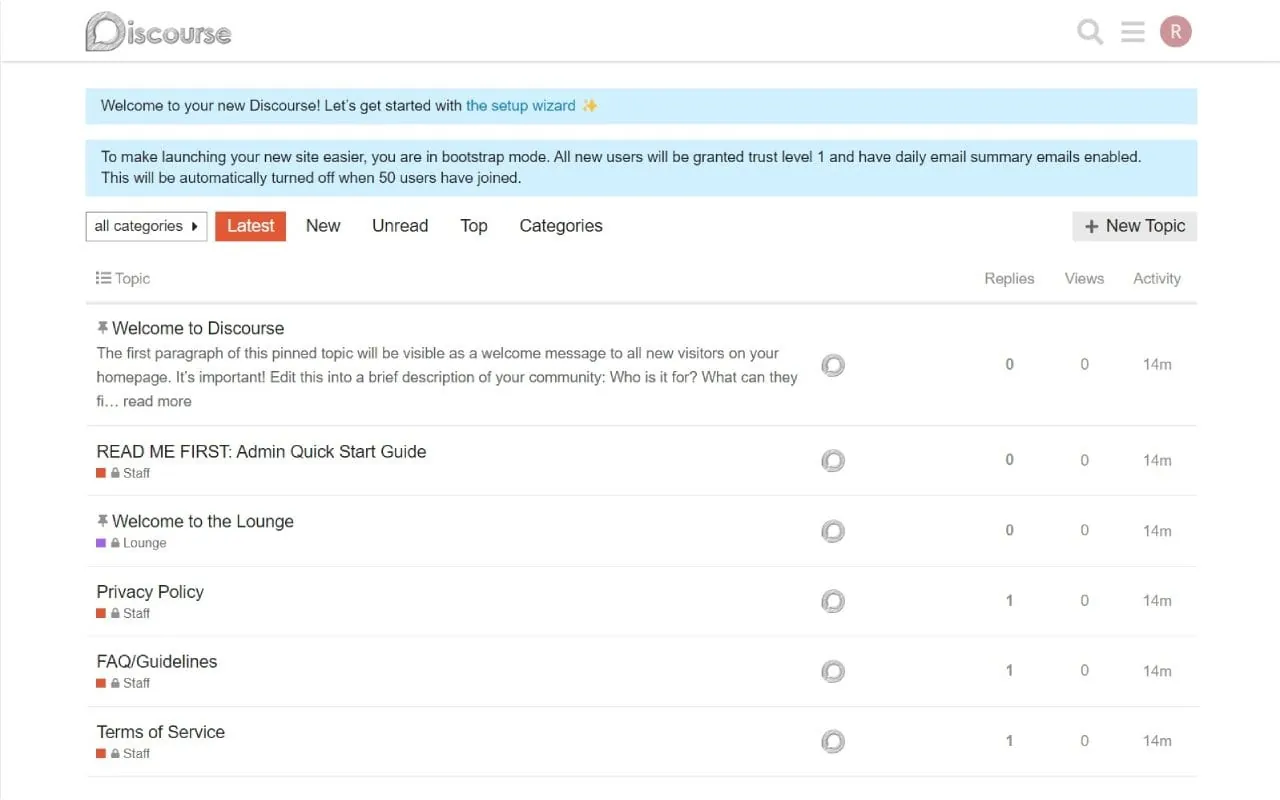 Discourse interface