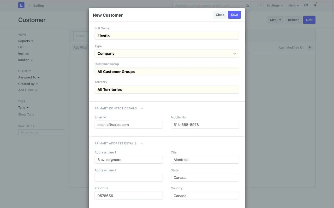 ERPNext screenshot 2