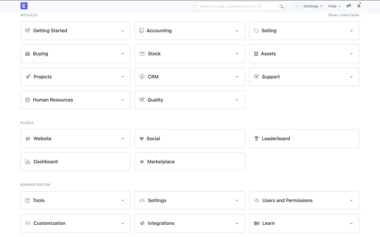 FrappeHR interface
