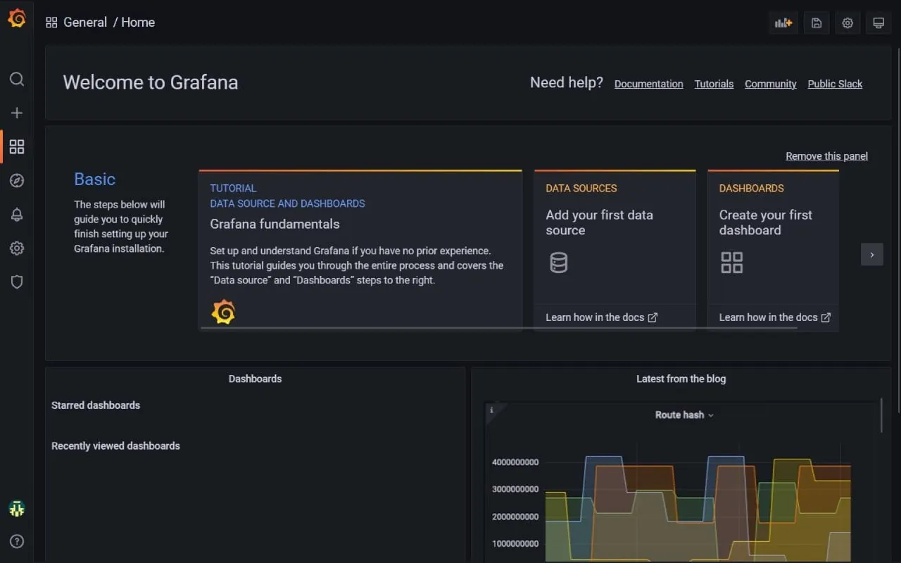 Grafana interface