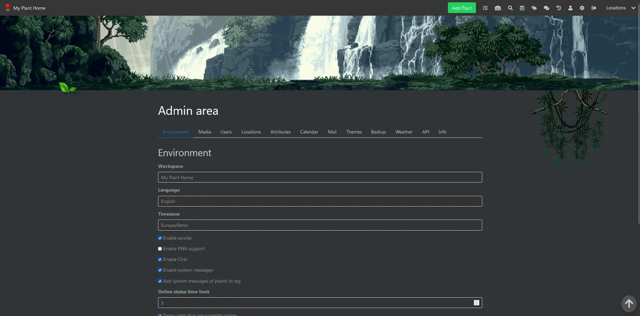 HortusFox interface