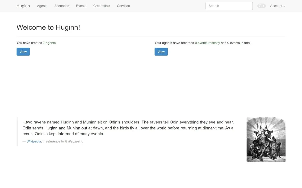 Huginn interface