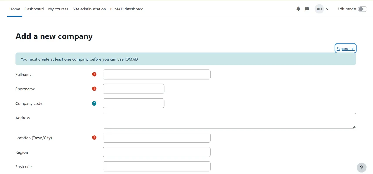 IOMAD screenshot 2