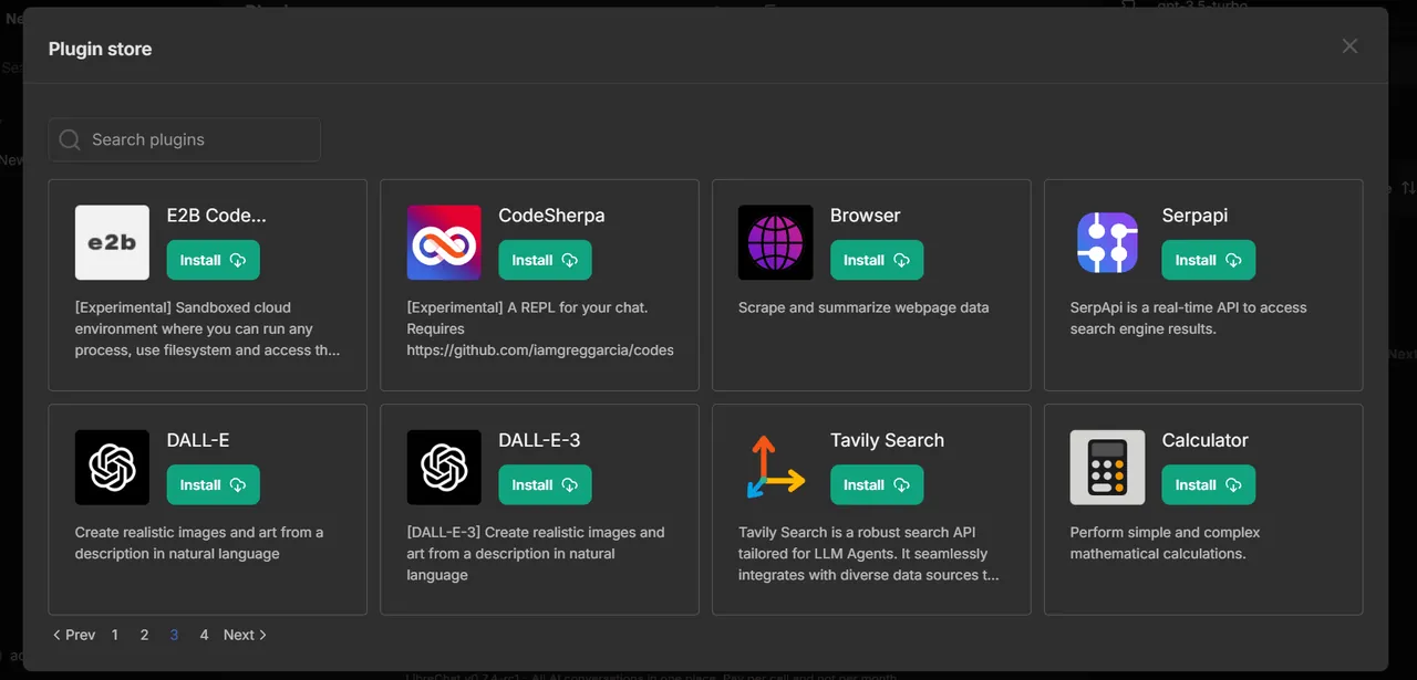 LibreChat interface