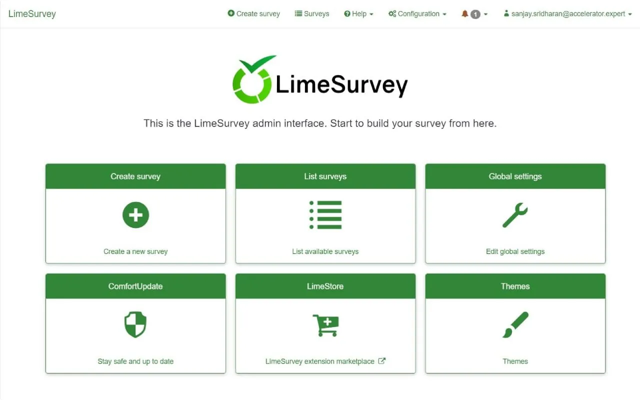 LimeSurvey interface
