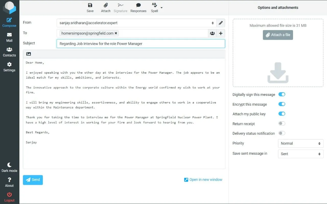 Mailu interface