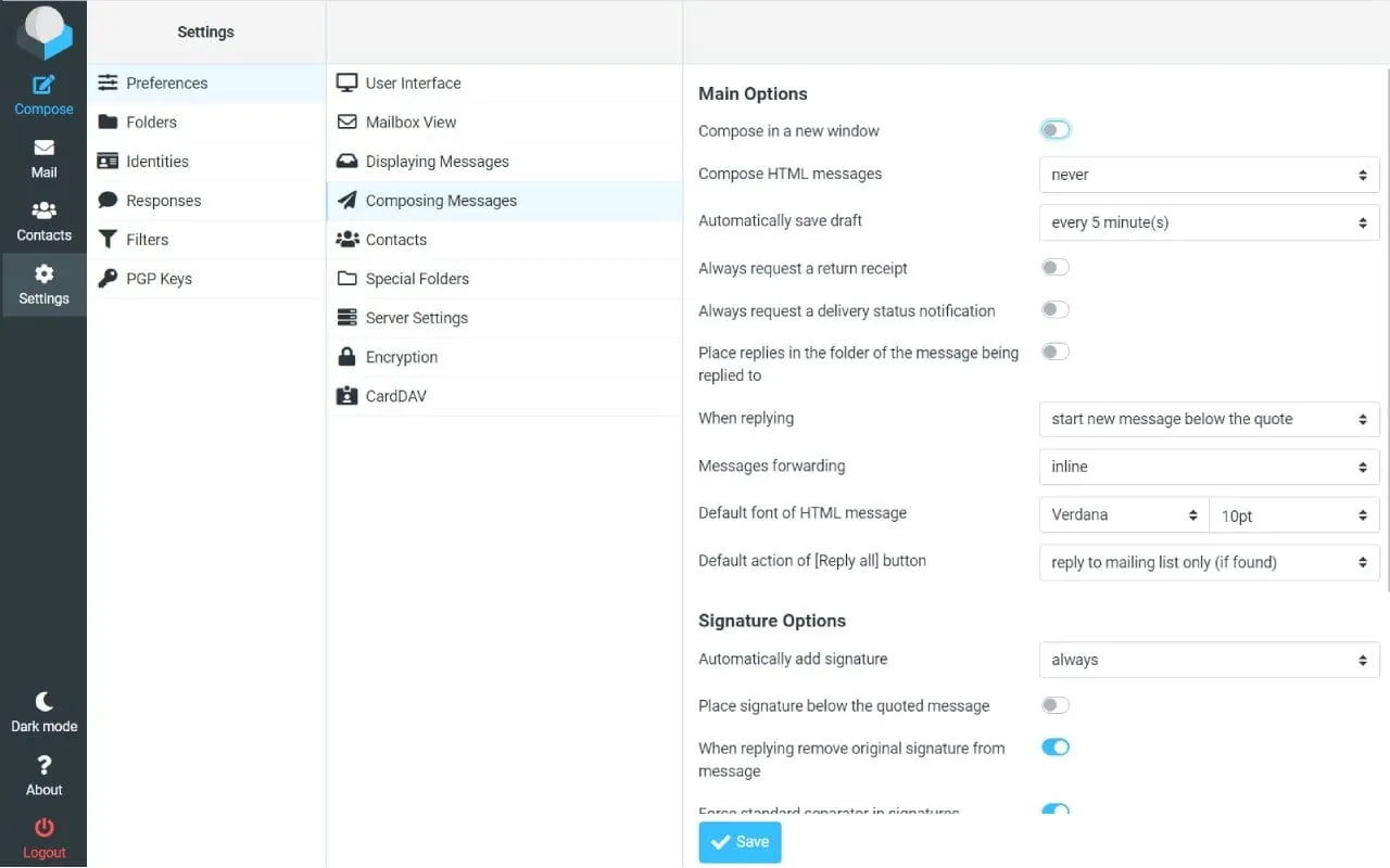 Mailu screenshot 2