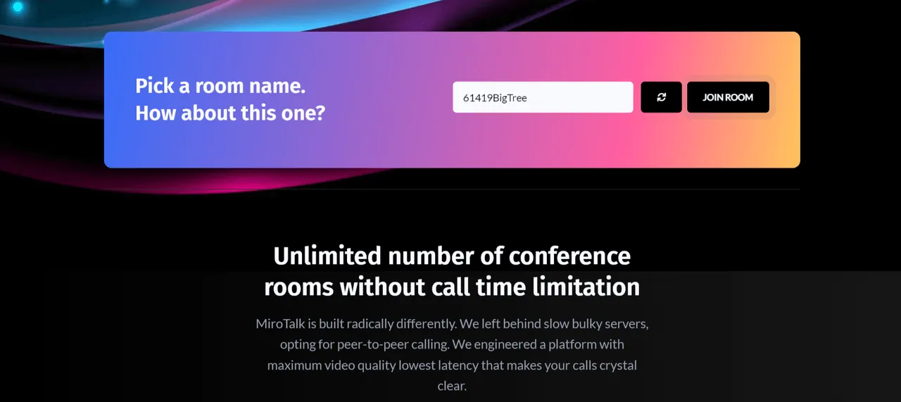 MiroTalk interface