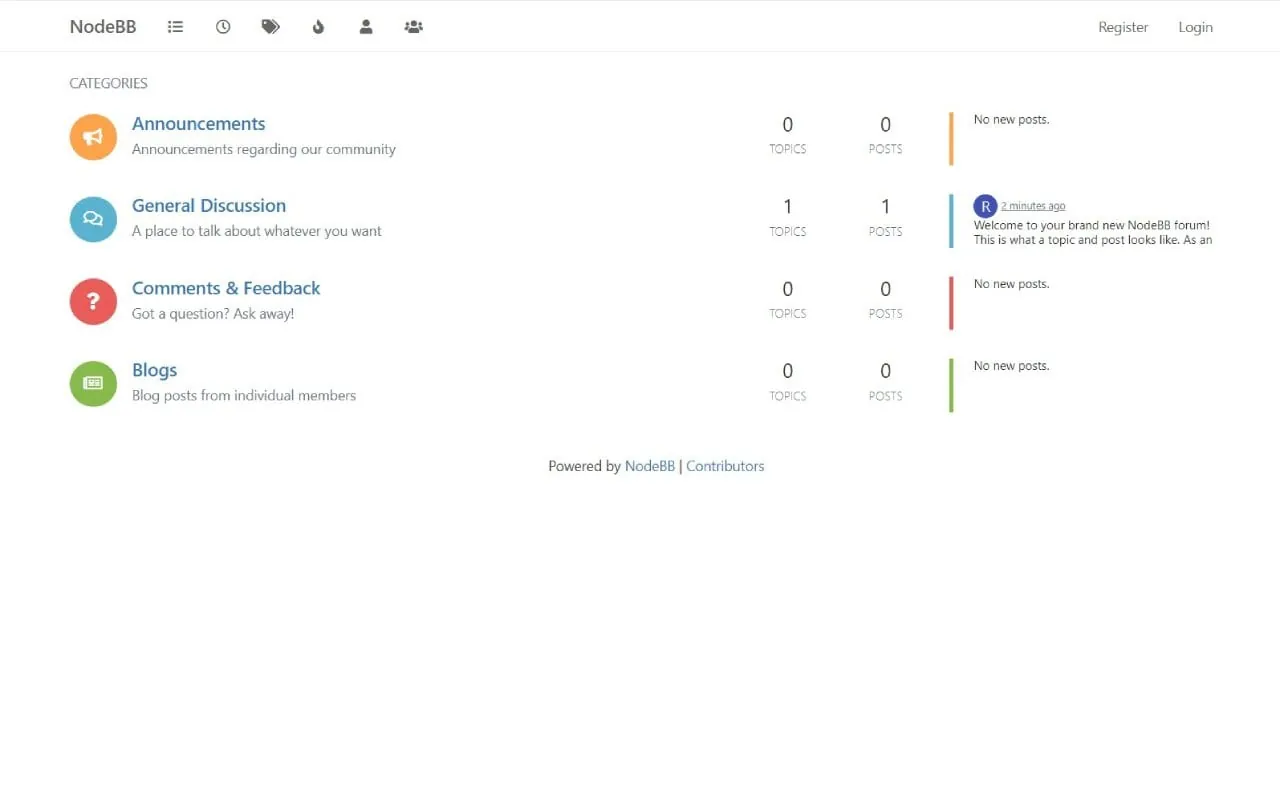 NodeBB screenshot 2