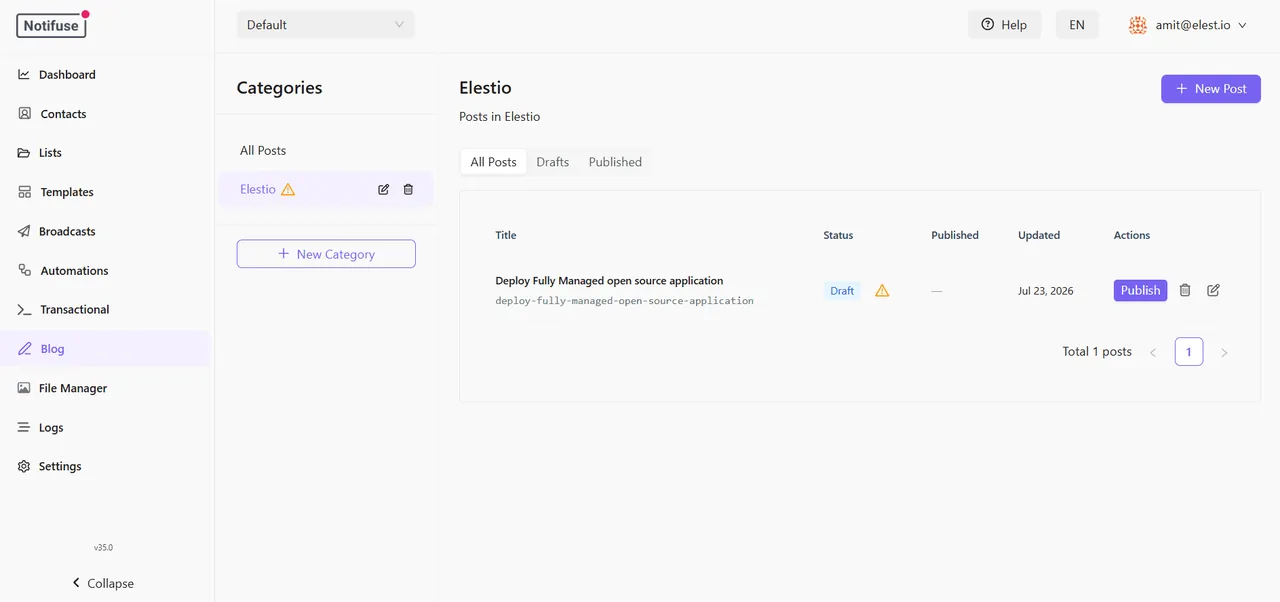 Notifuse interface