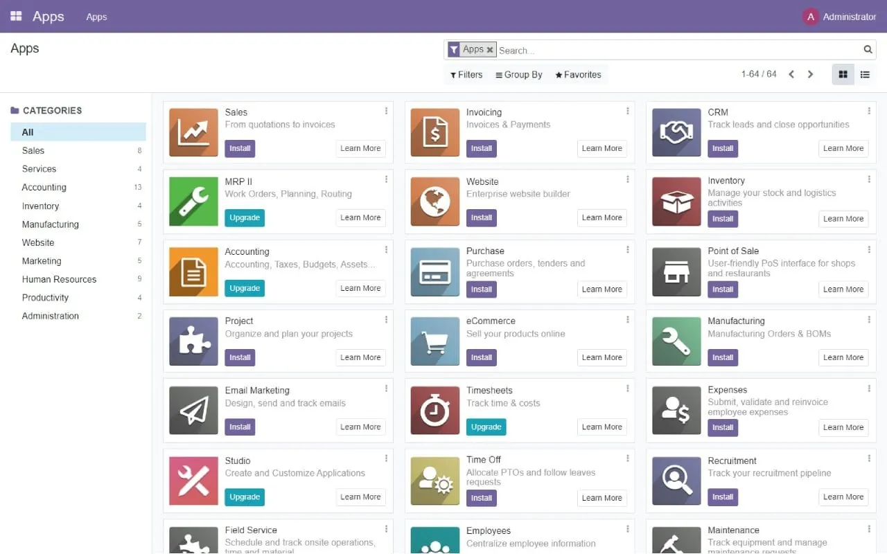 Odoo interface