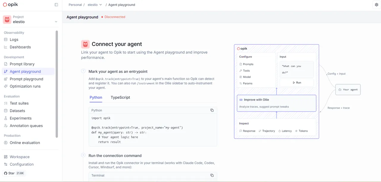 Opik screenshot 2