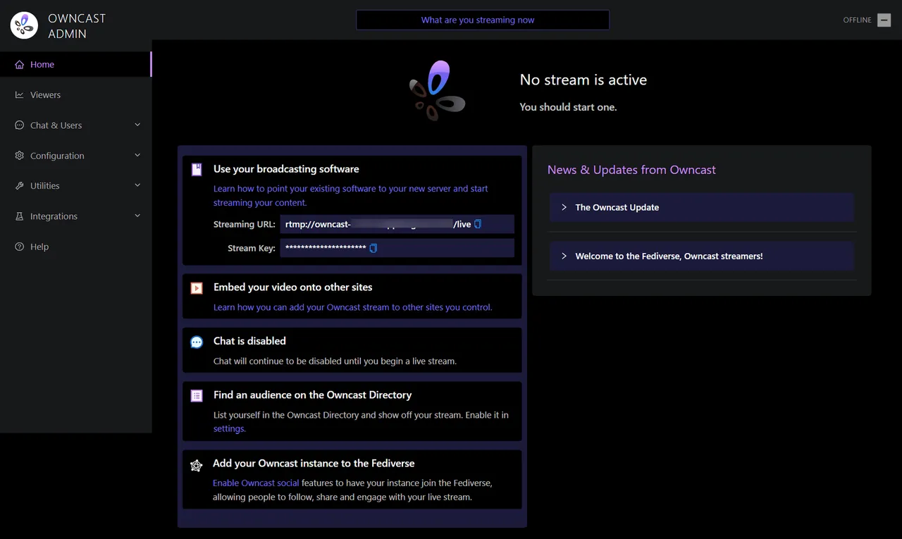 Owncast interface