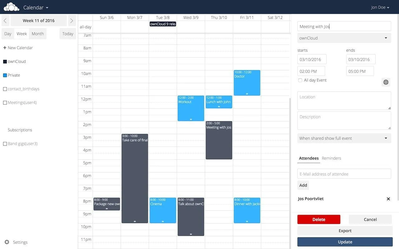 ownCloud screenshot 2