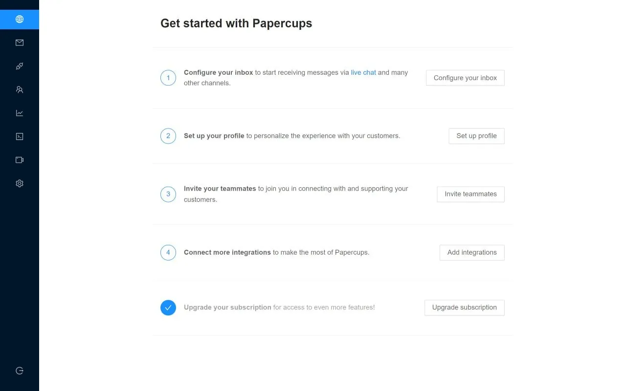 Papercups interface