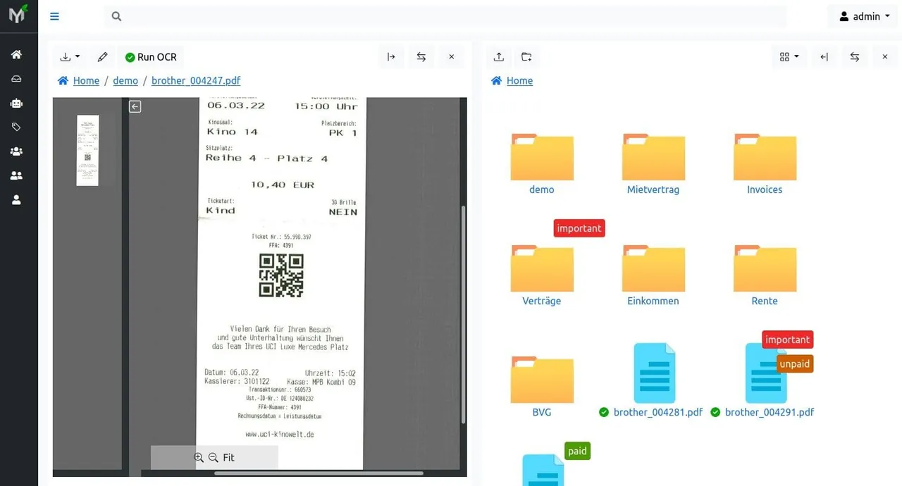 Papermerge interface
