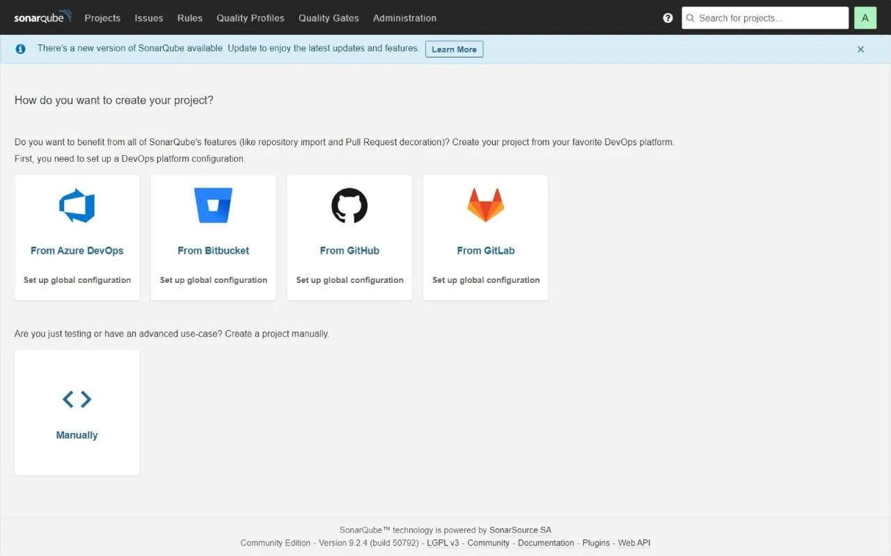 SonarQube interface