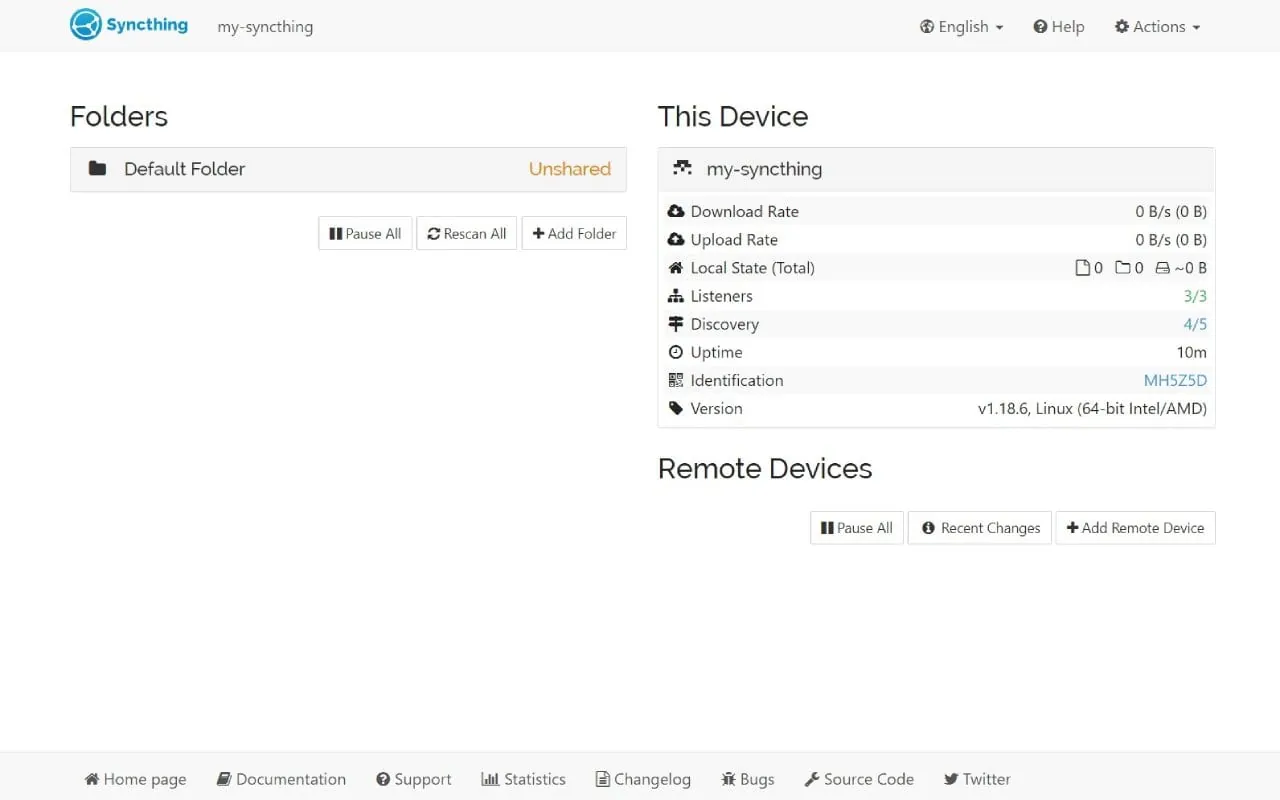 Syncthing screenshot 2