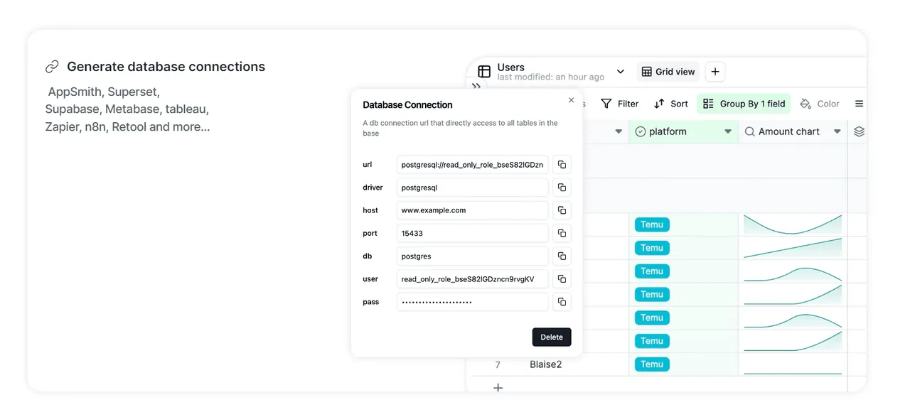 Teable interface