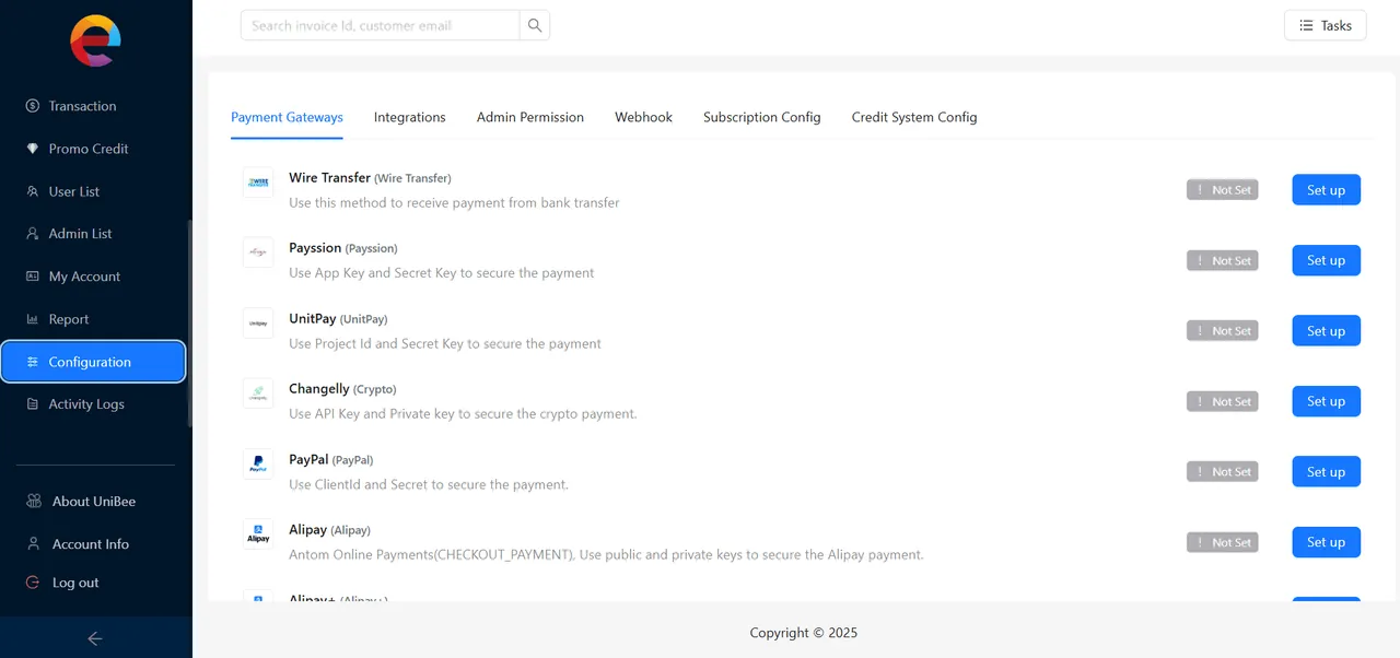UniBee interface