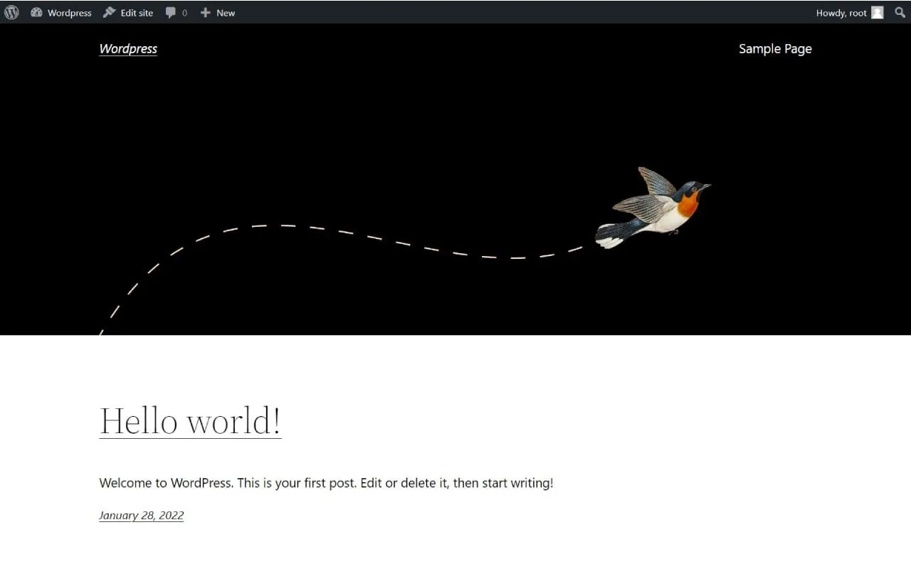 Wordpress interface