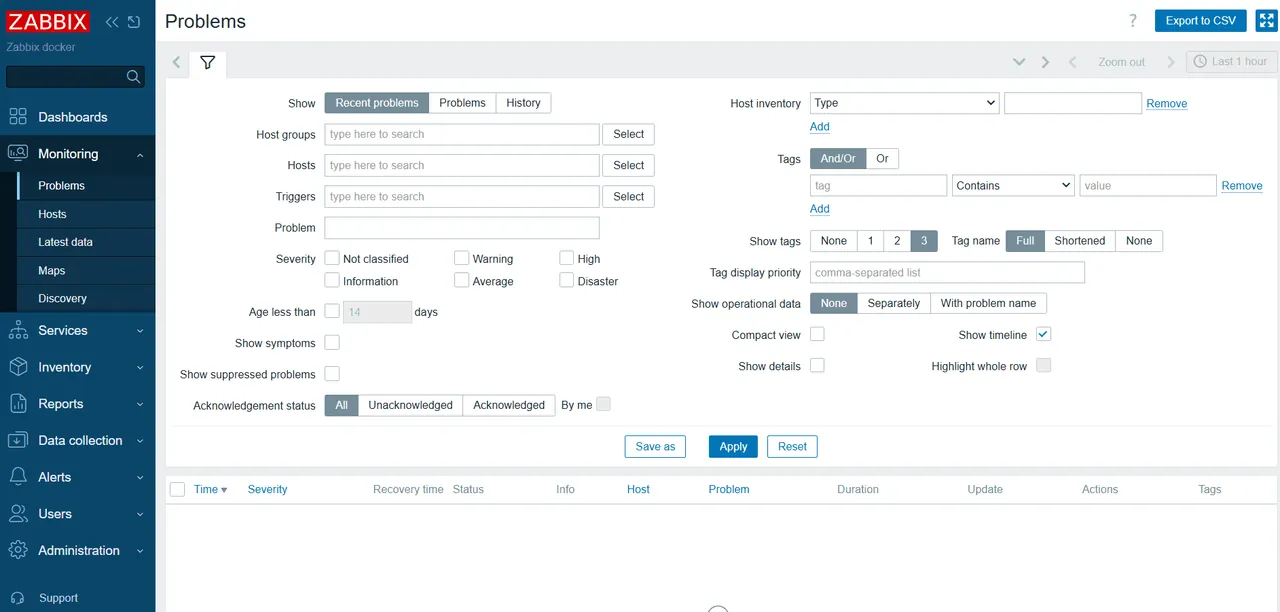 Zabbix interface