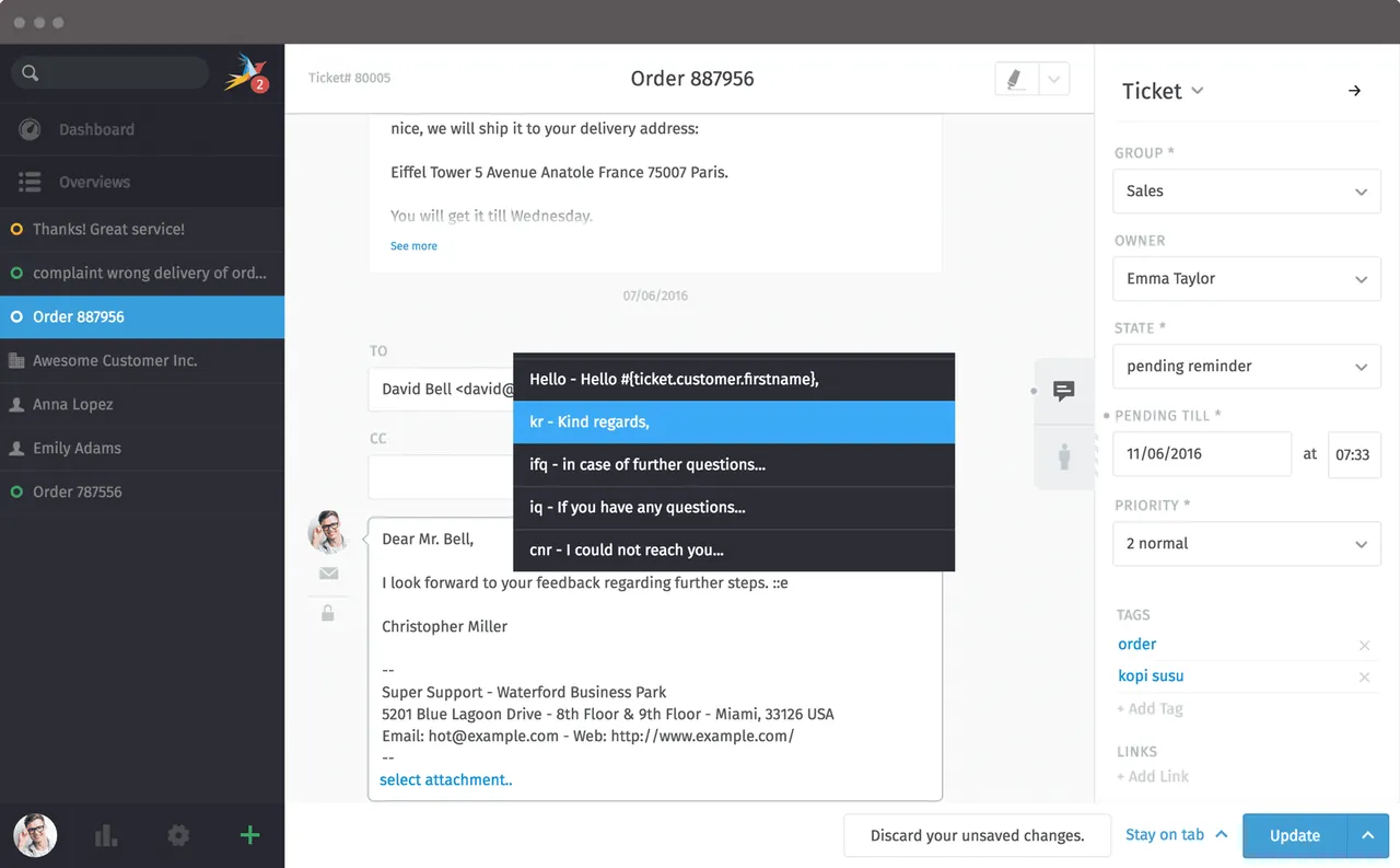 Zammad screenshot 3